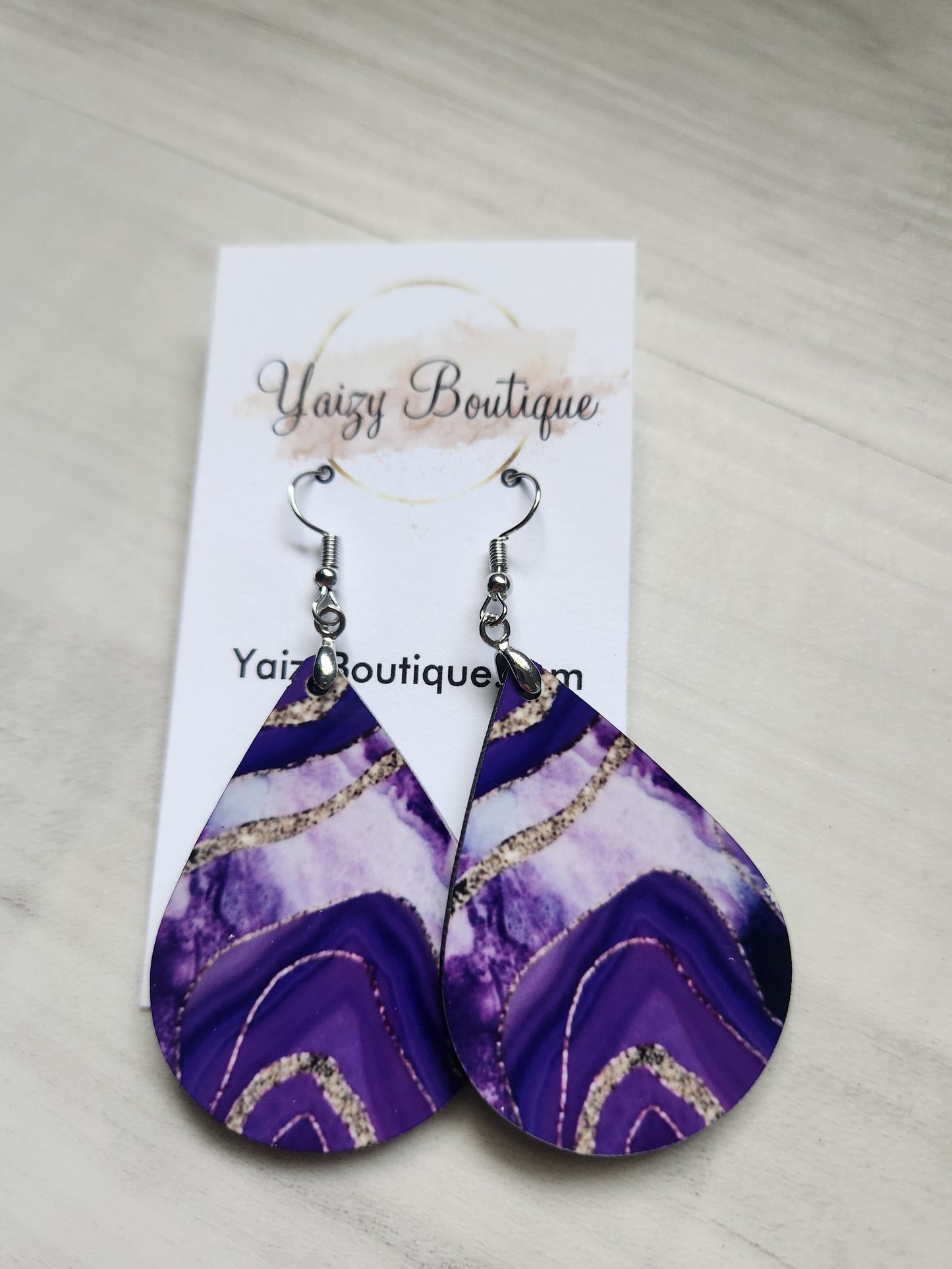 Purple And Gold Earrings - Yaizy Boutique