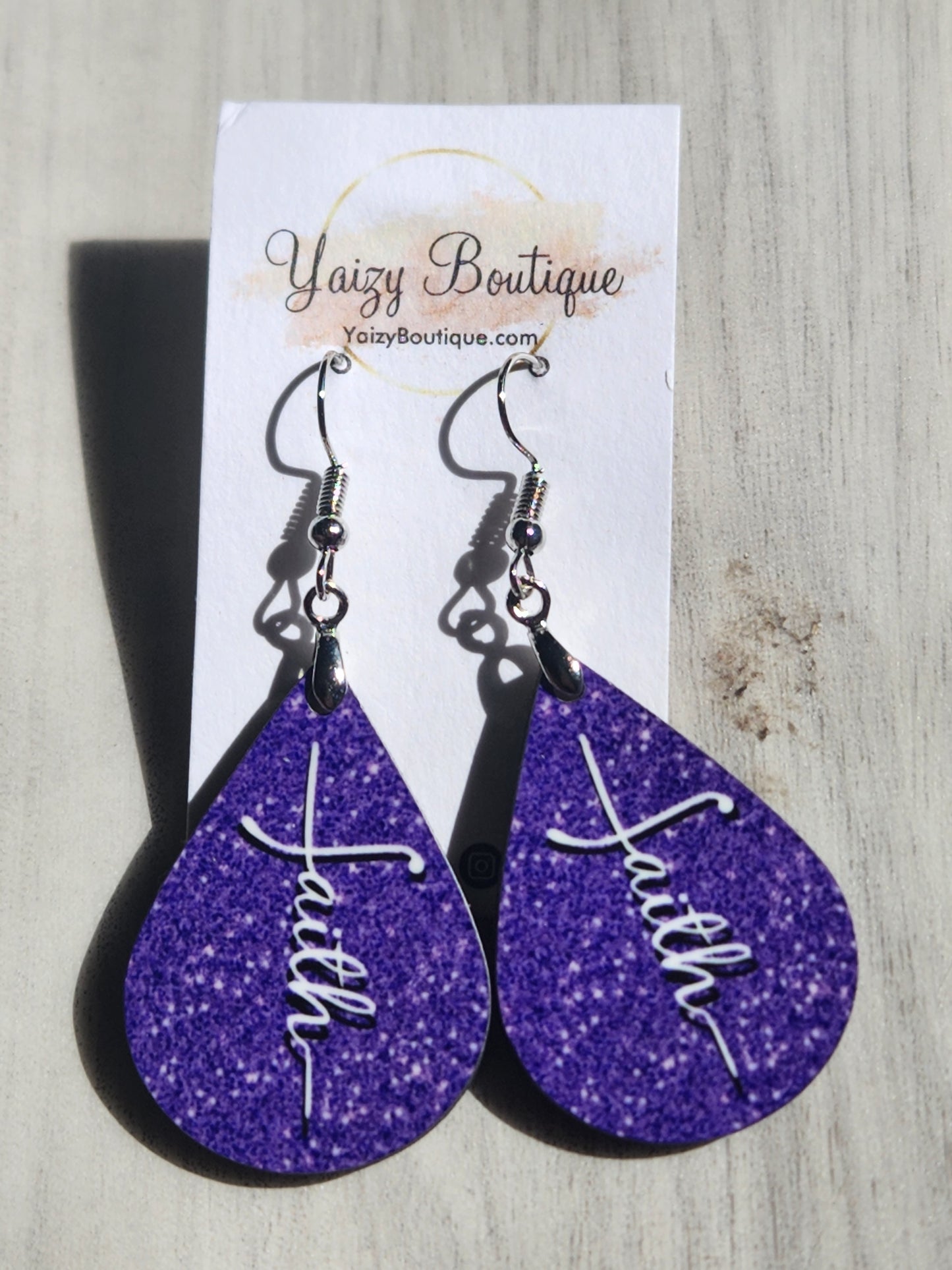 Purple  Faith Handmade Earrings