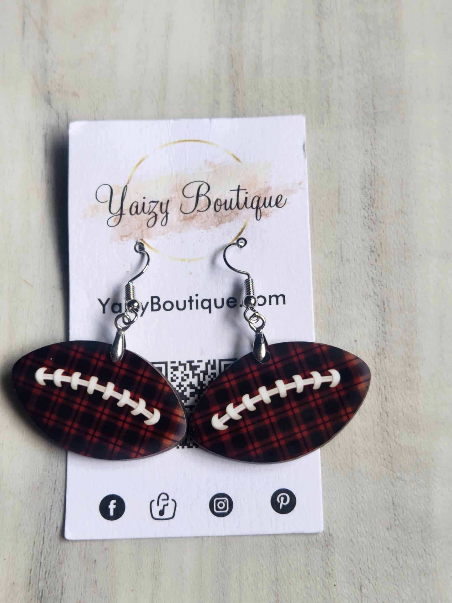 Football shape Handmade Earrings