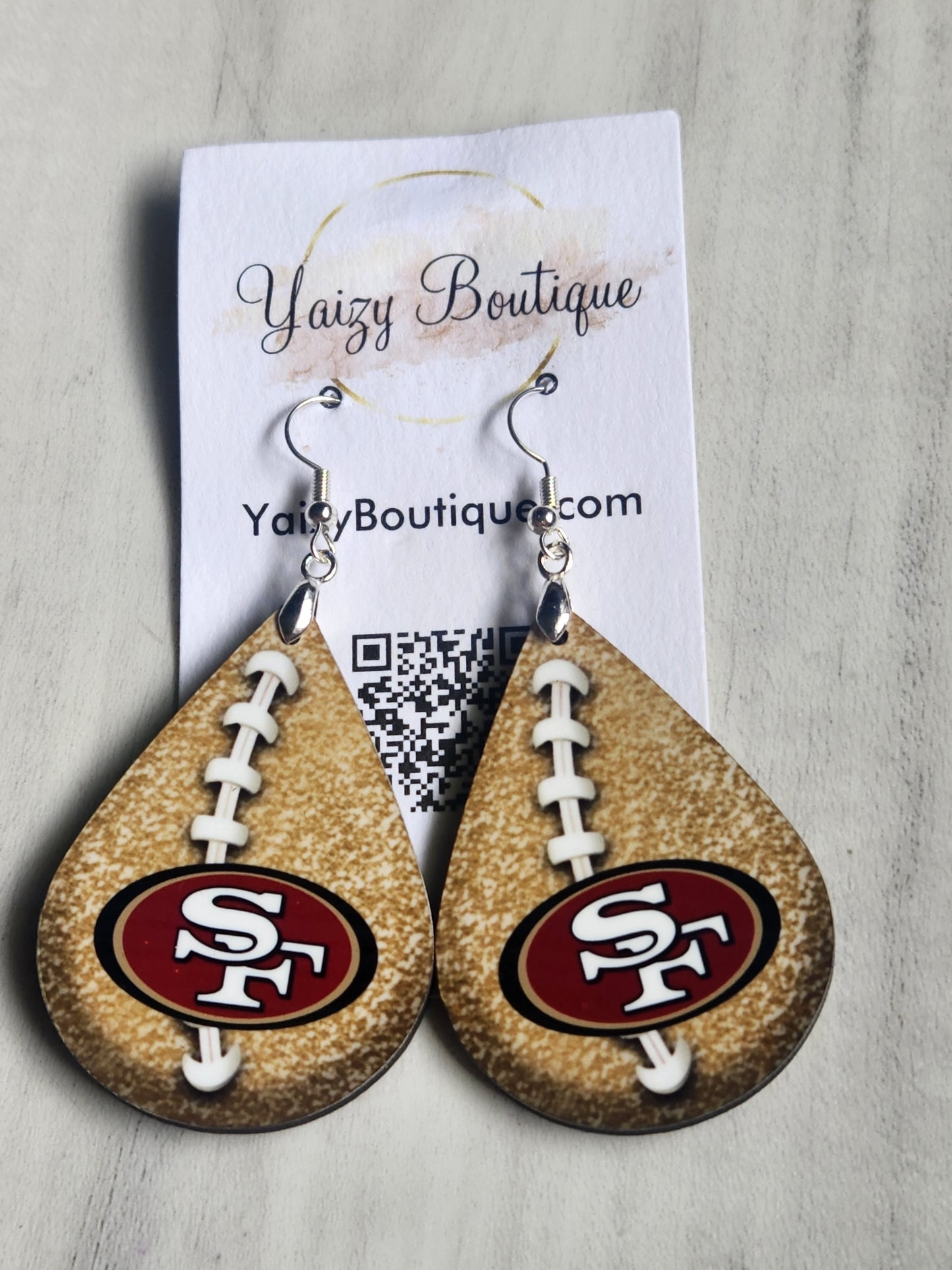 SF Handmade Football Earrings