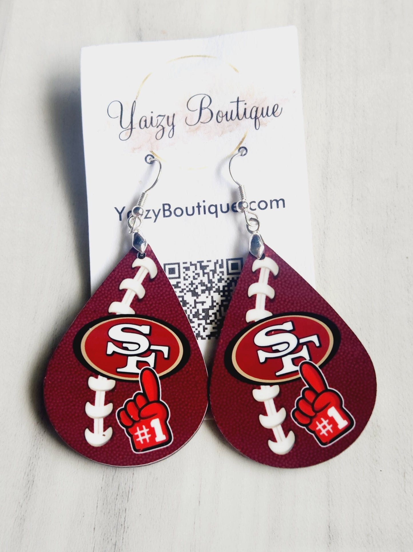 SF Handmade Football Earrings