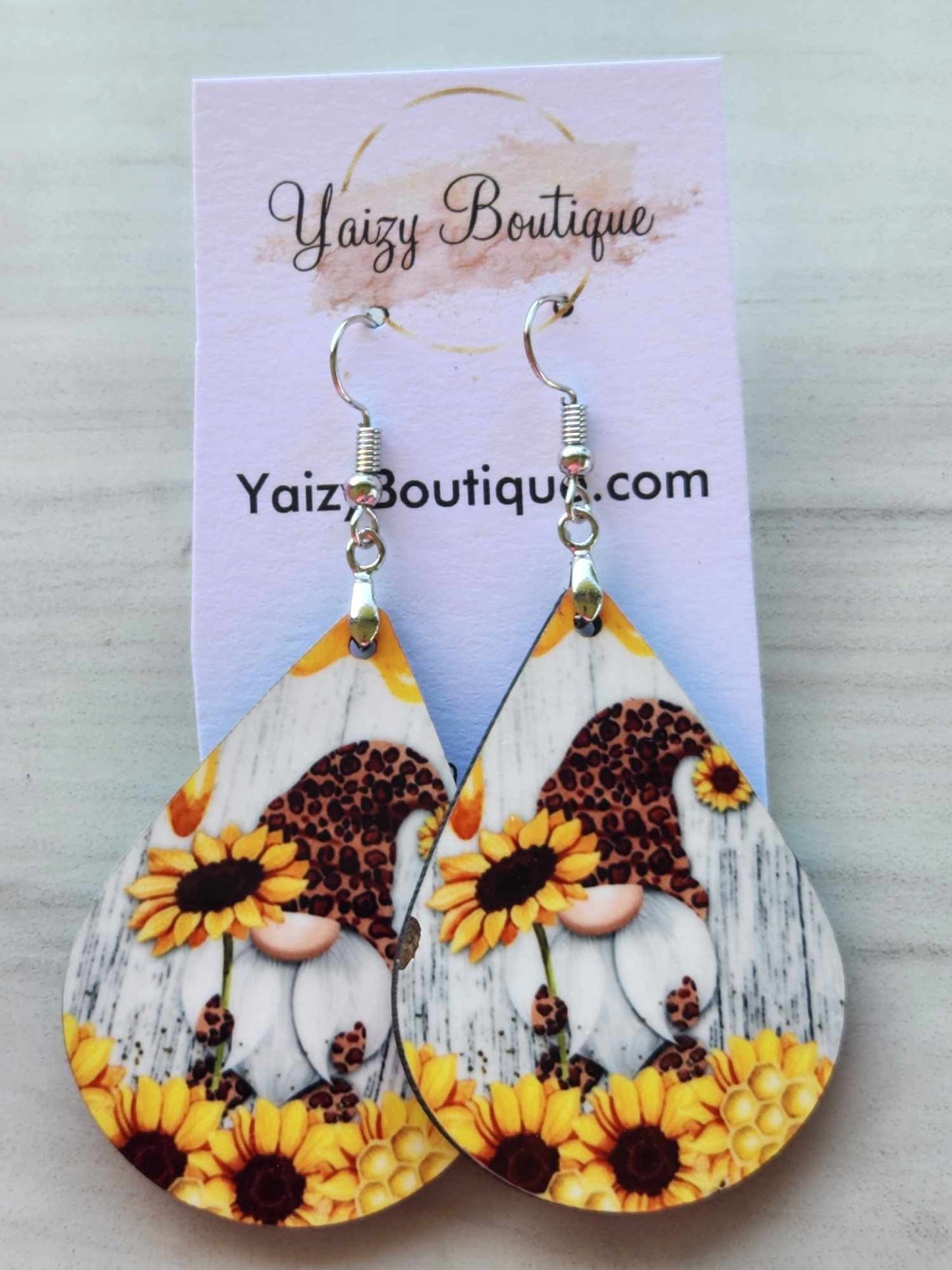 Gnomes with Sunflowers Earrings - Yaizy Boutique