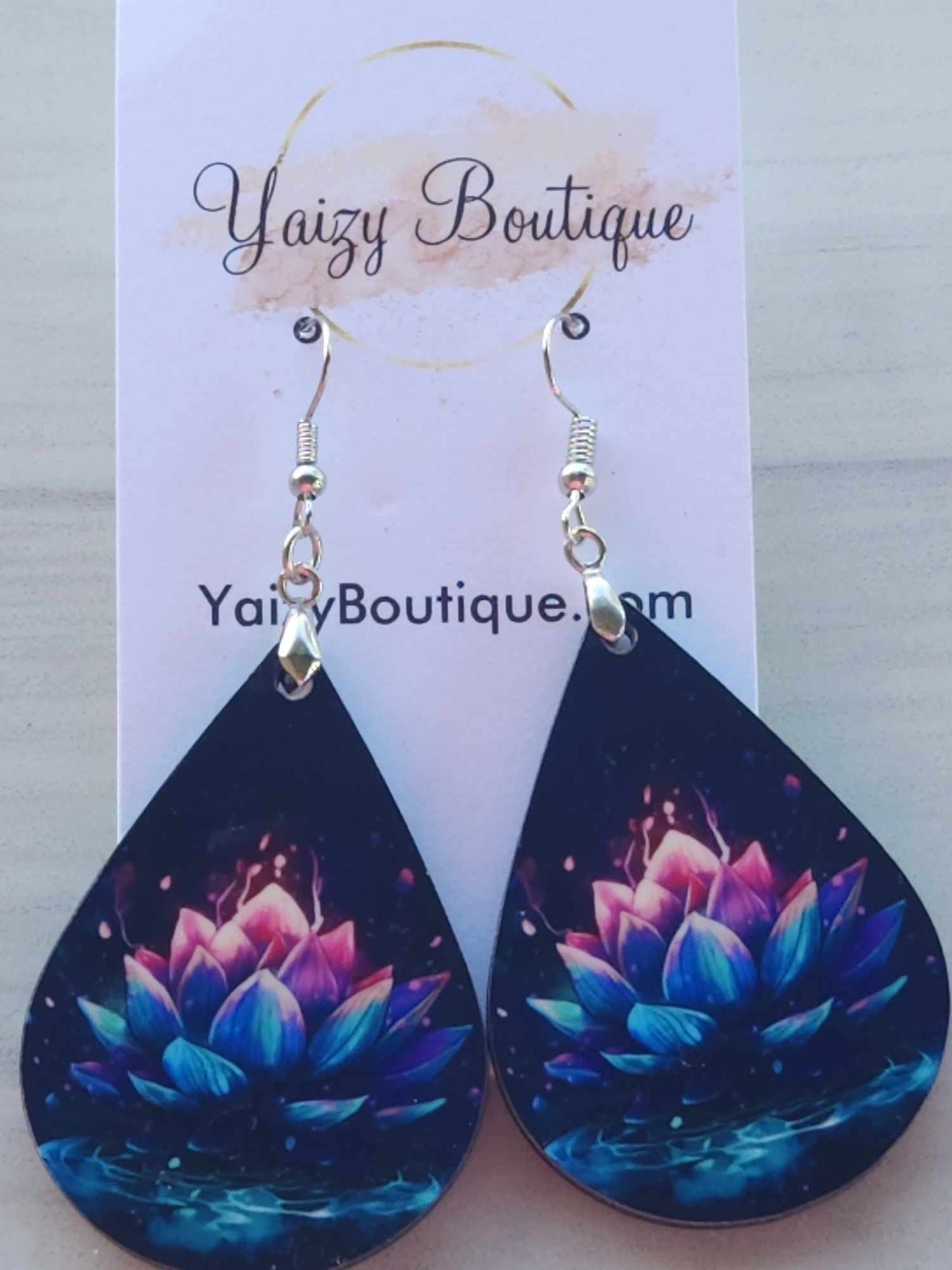 Water Colored Water Lilly Earrings - Yaizy Boutique