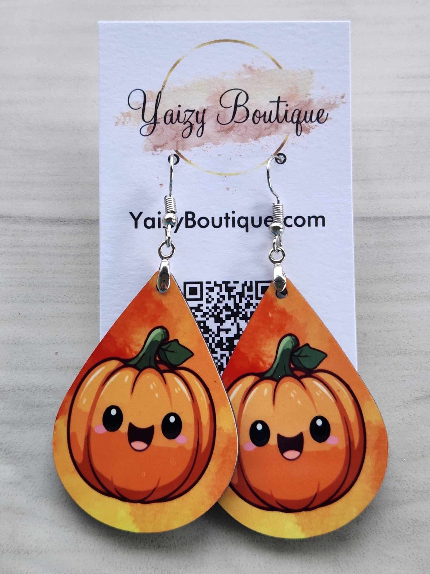 Pendientes de calabaza feliz