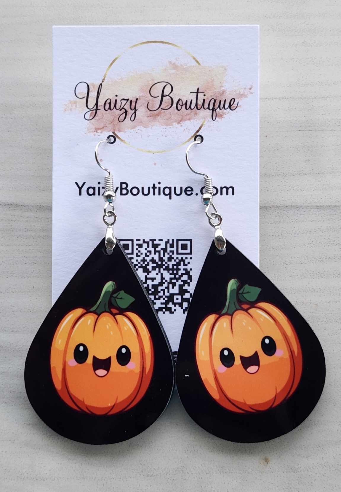 Pendientes Happy Pumpkin (fondo negro)