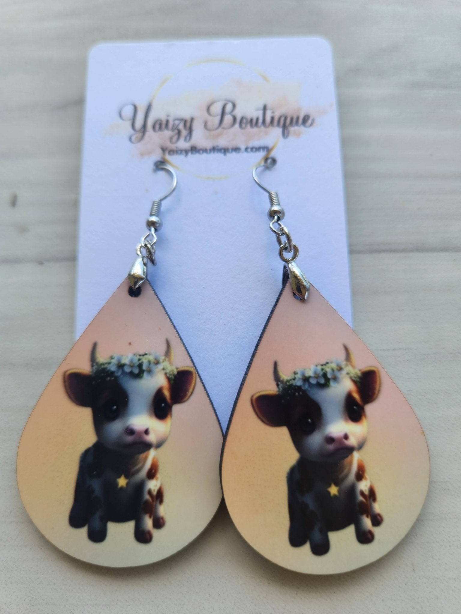 Baby Cow Handmade Earrings - Yaizy Boutique