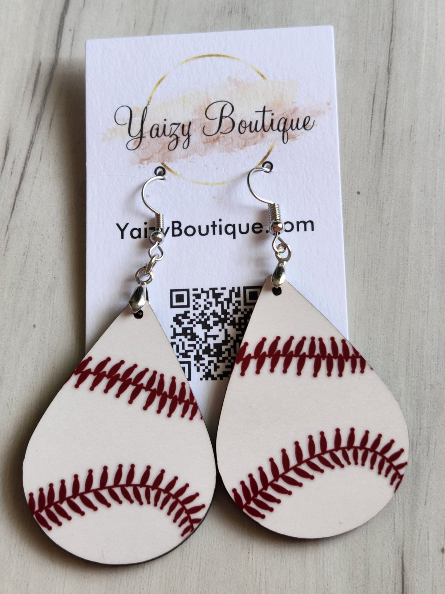 Baseball Tear Drop Handmade Earrings - Yaizy Boutique