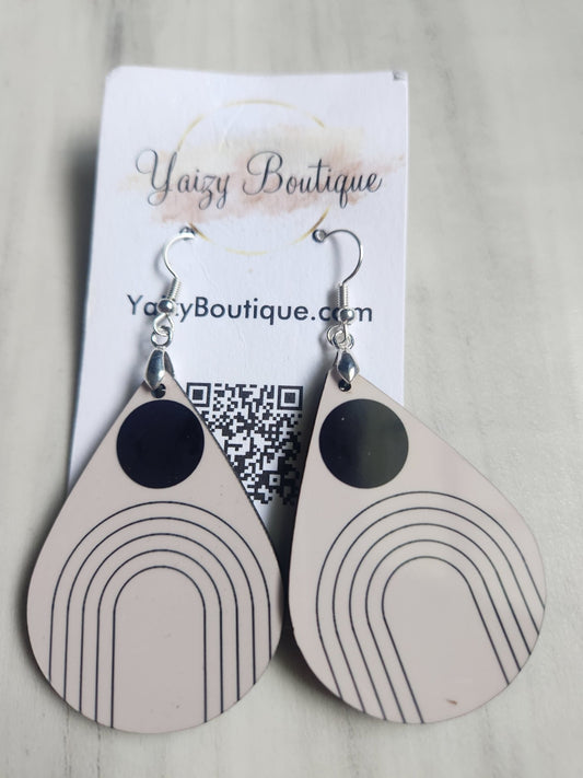 Black and Sand Rainbow and Sand Boho Handmade Earrings - Yaizy Boutique