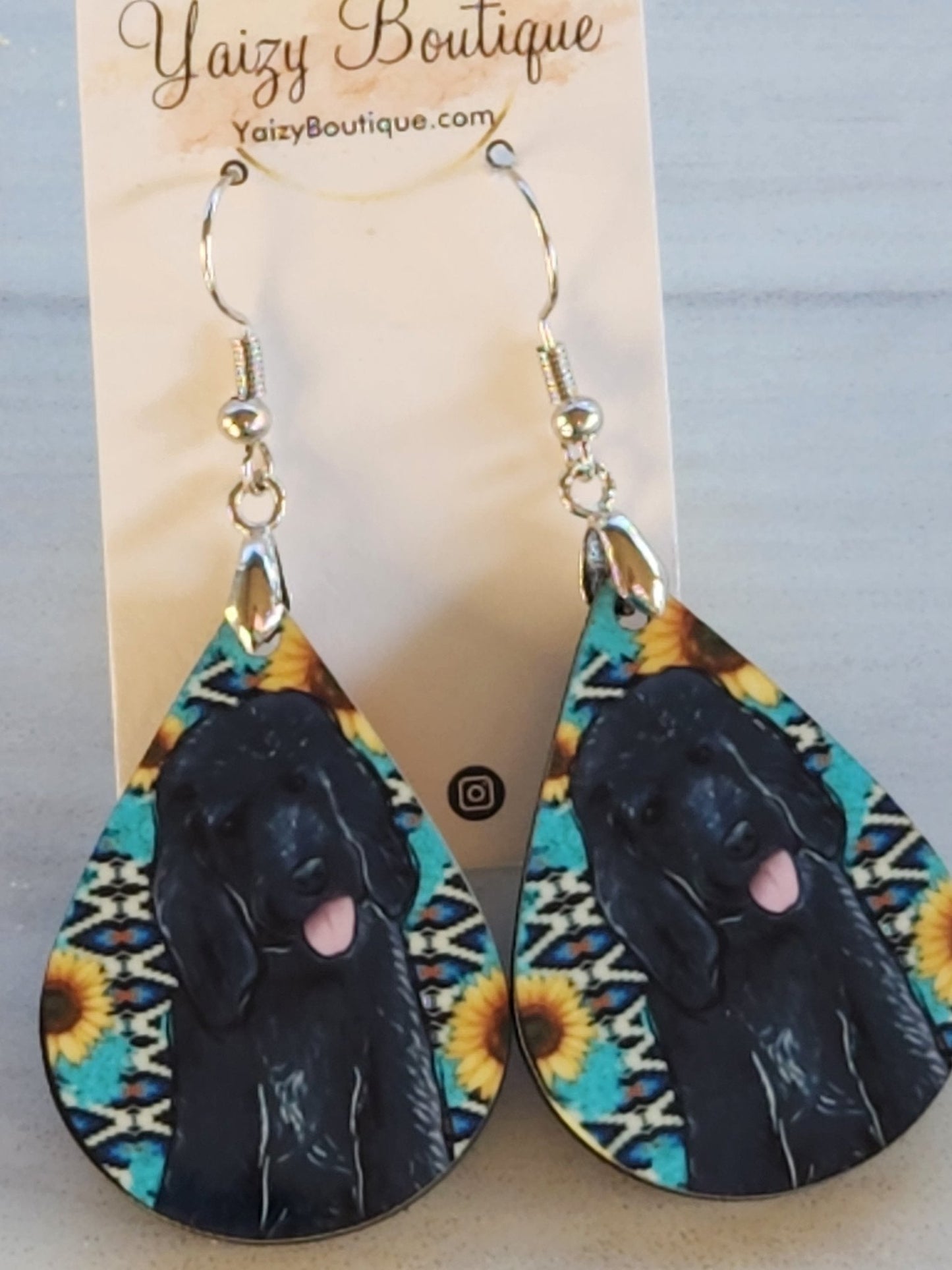 Black Cocker Spaniel Dog handmade earrings - Yaizy Boutique