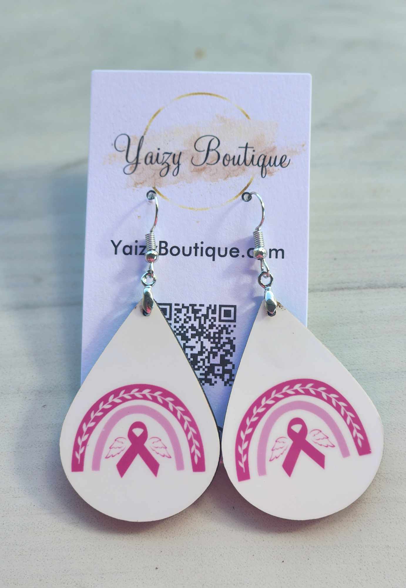 Breast Cancer Awareness Handmade Earrings - Yaizy Boutique