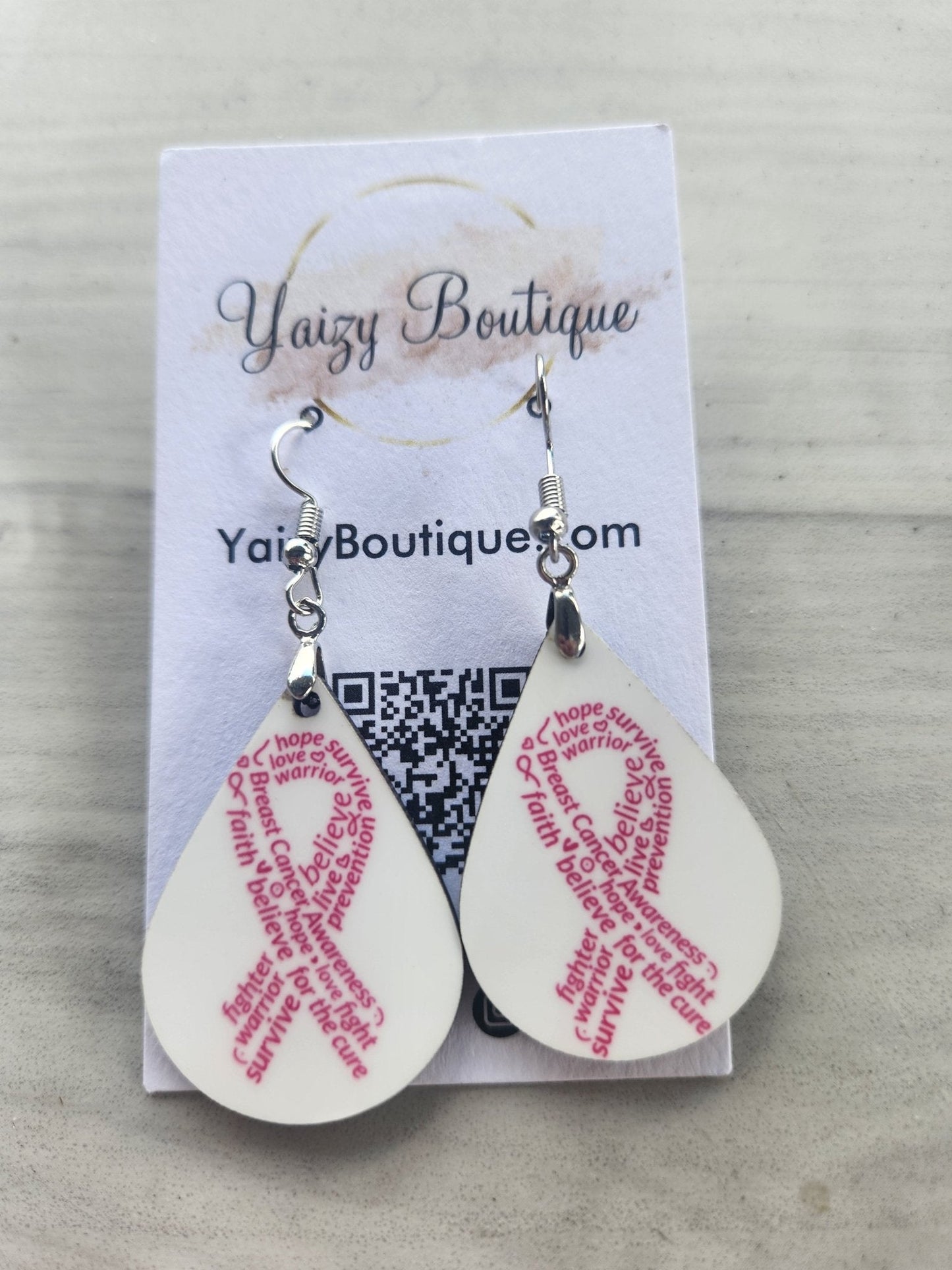 Breast Cancer Awareness Handmade Earrings - Yaizy Boutique