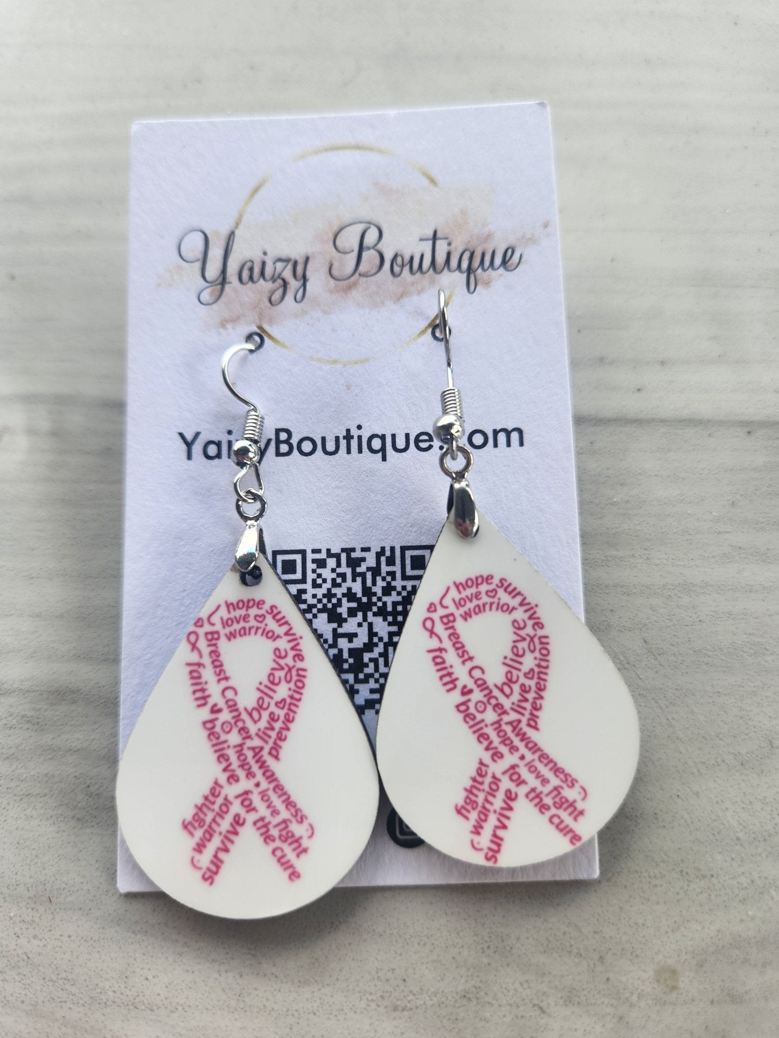 Breast Cancer Awareness Handmade Earrings - Yaizy Boutique