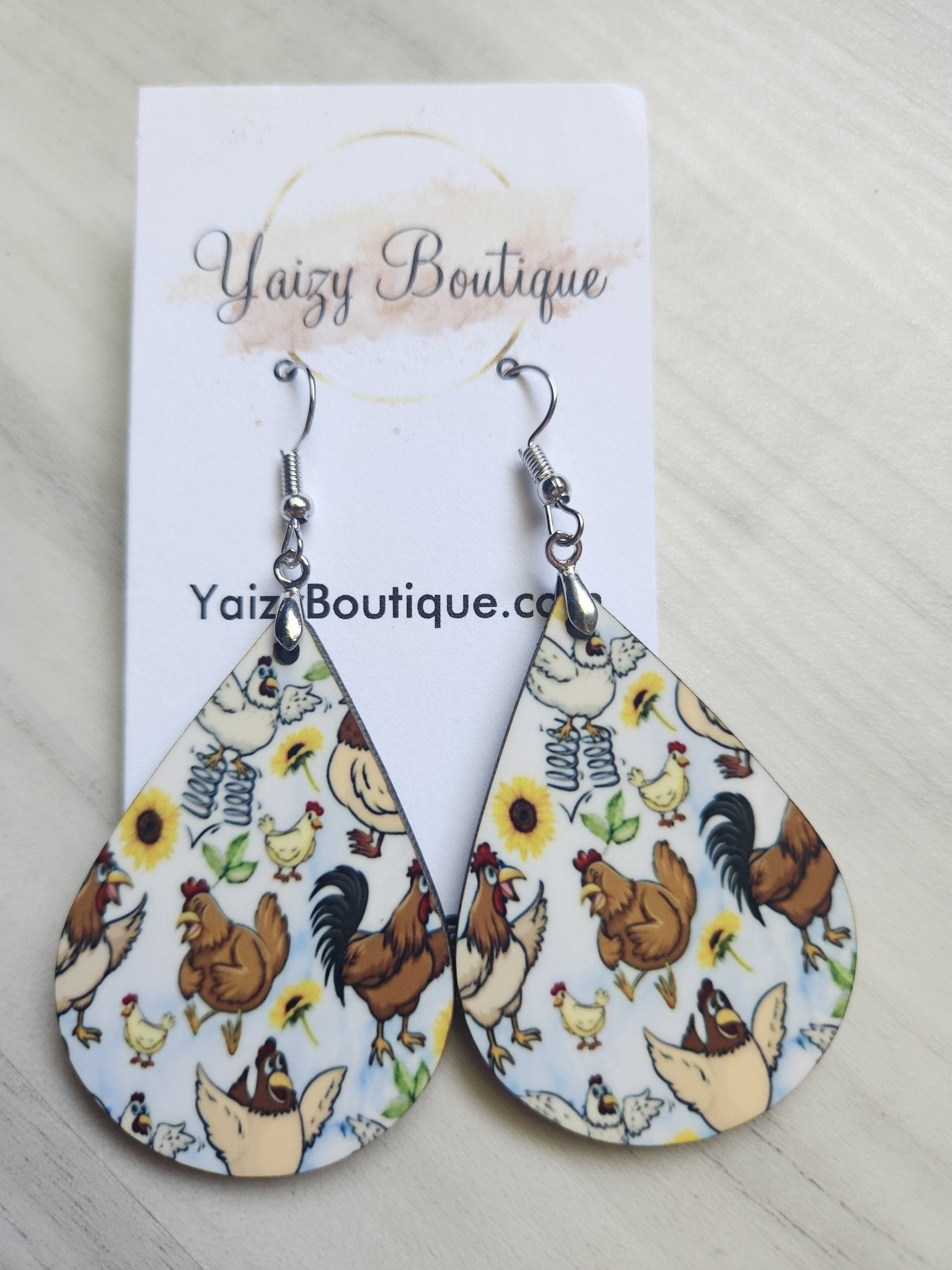 Chicken Crazy Earrings - Yaizy Boutique