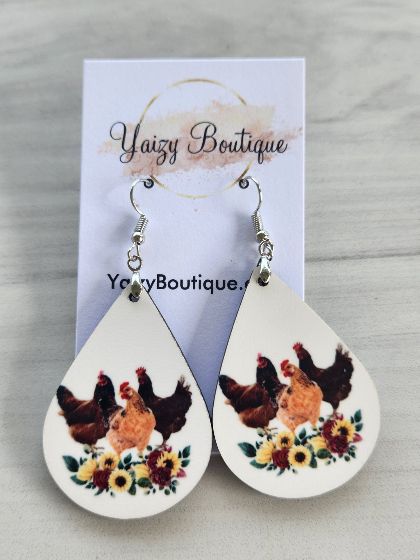 Chickens in the Garden Earrings - Yaizy Boutique