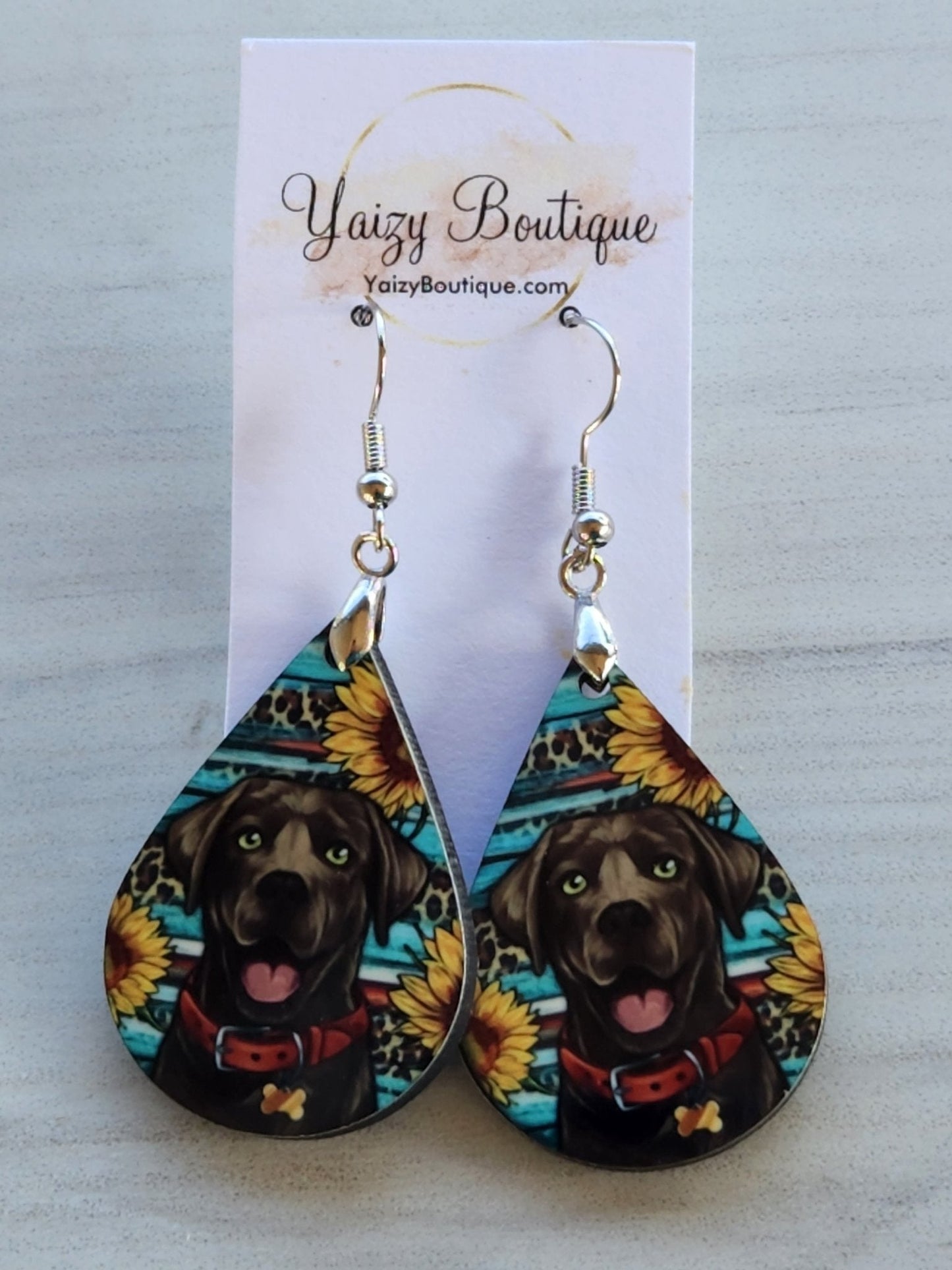 Chocolate Labrador Retriever DogEarrings - Yaizy Boutique