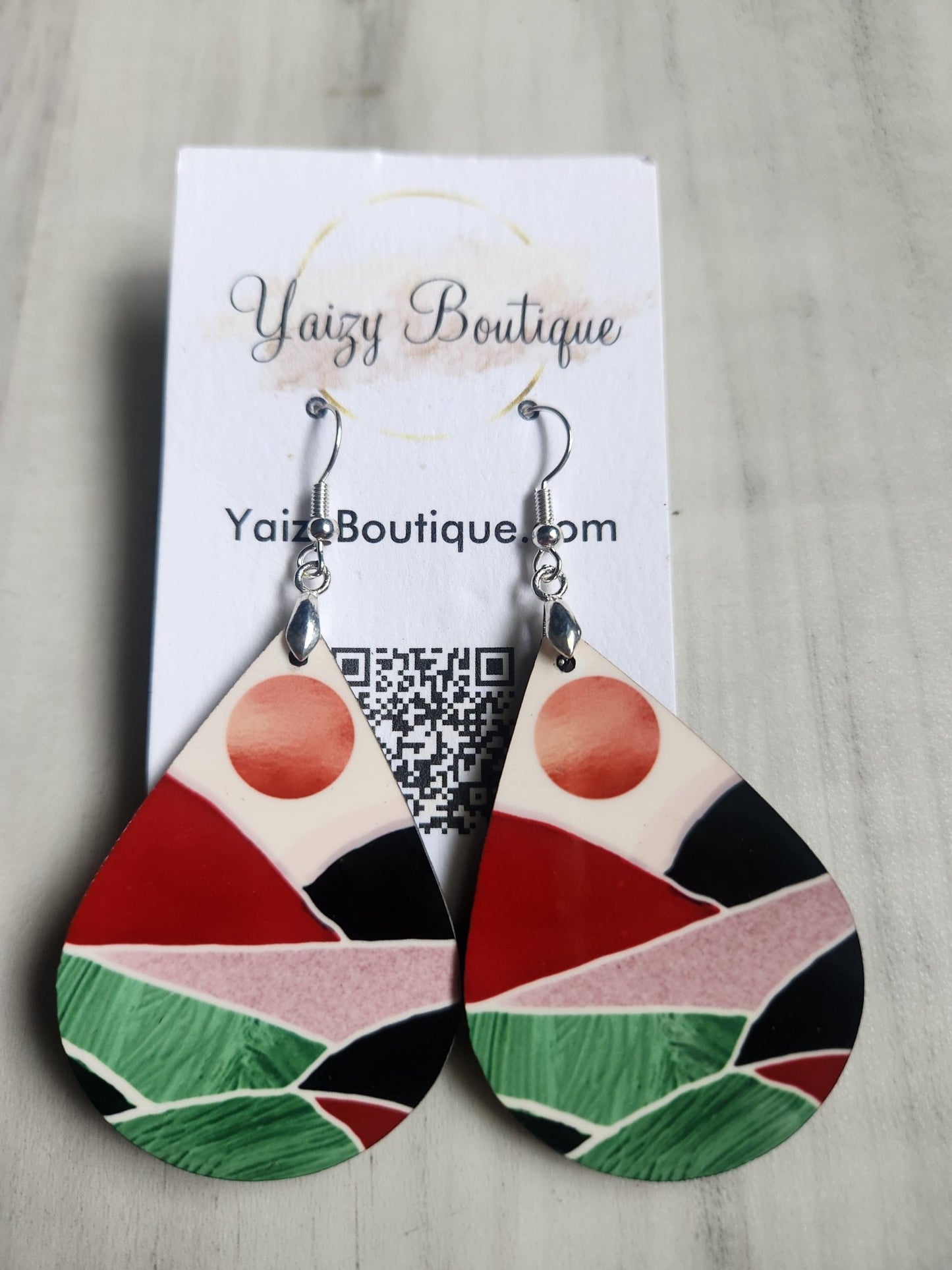 Colorful Mountains and Sun Boho Handmade Earrings - Yaizy Boutique