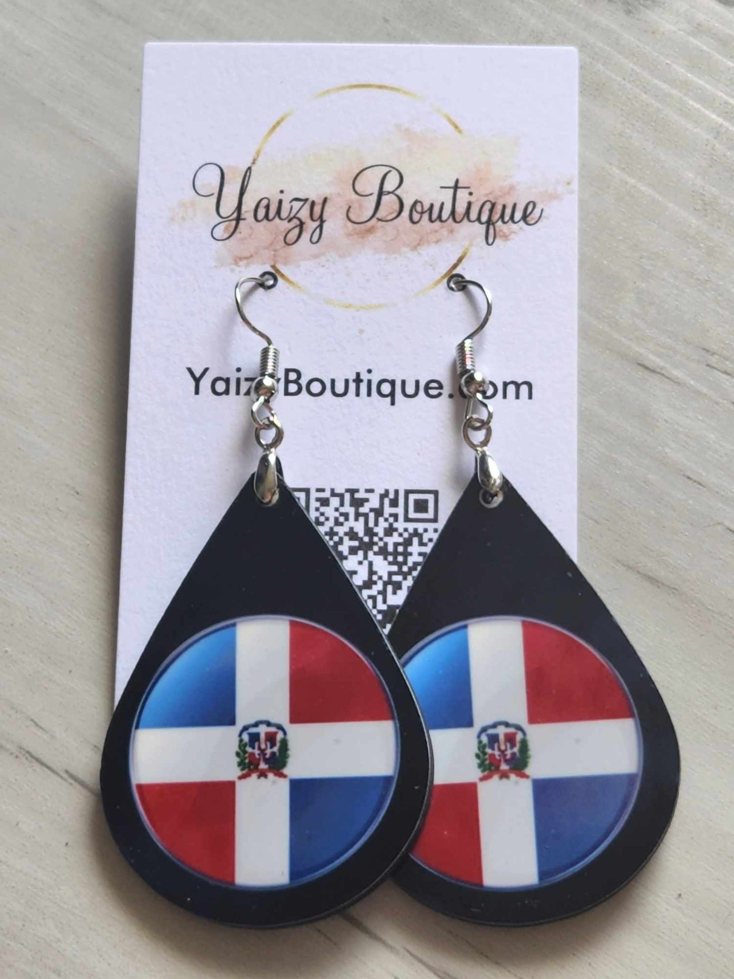 Dominican Republic Flag Earrings - Yaizy Boutique