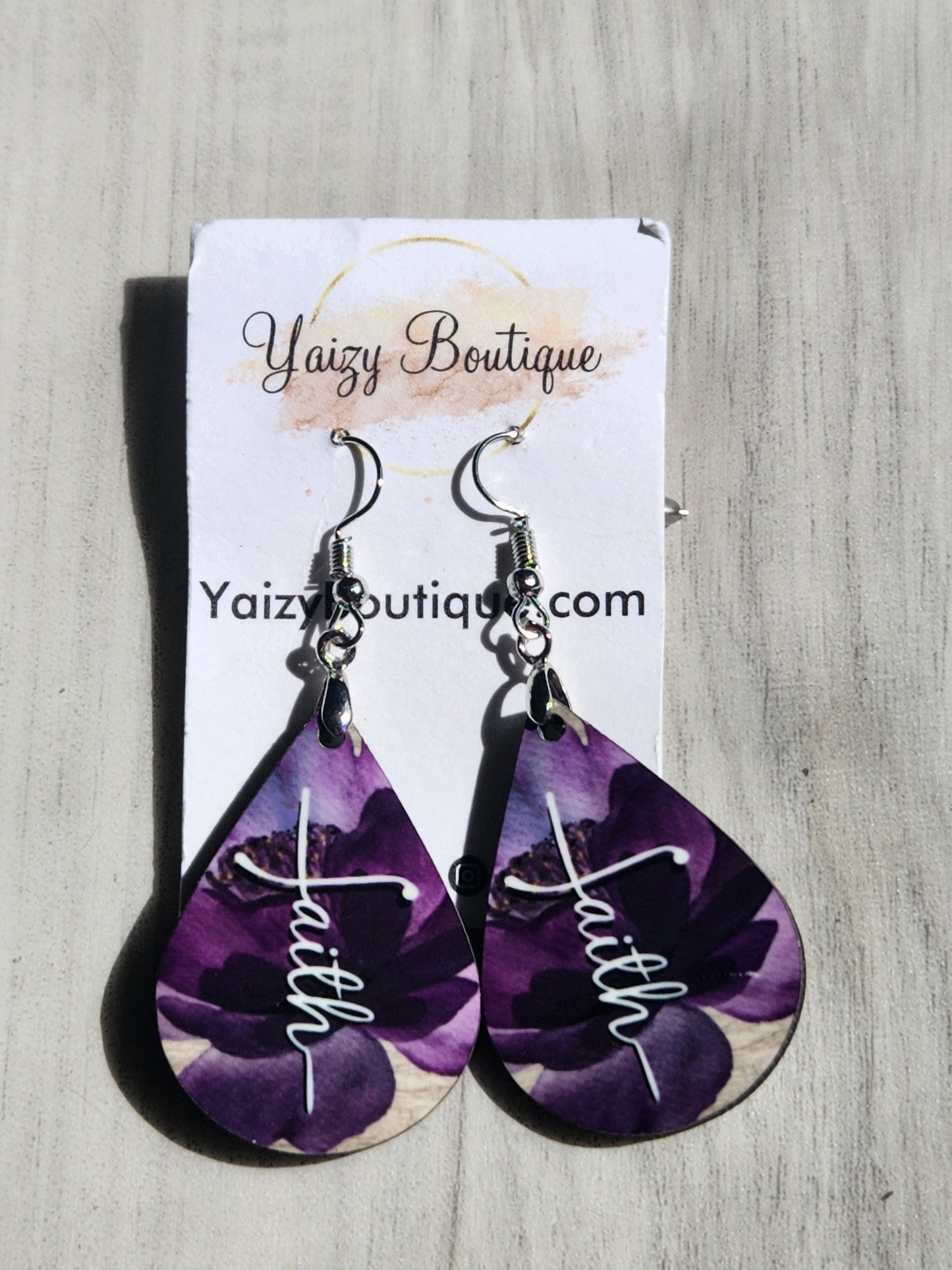 Shades Of Purple Handmade Faith Earrings