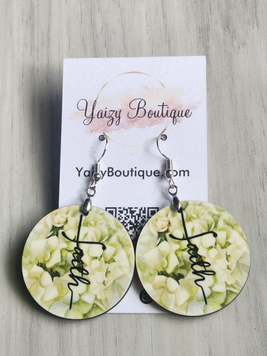 Hydrangea Handmade Faith Earrings