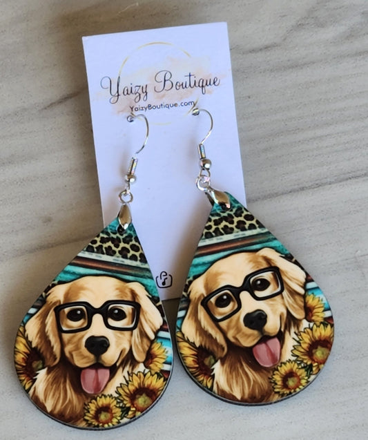 Golden Retriever Dog Earrings - Yaizy Boutique