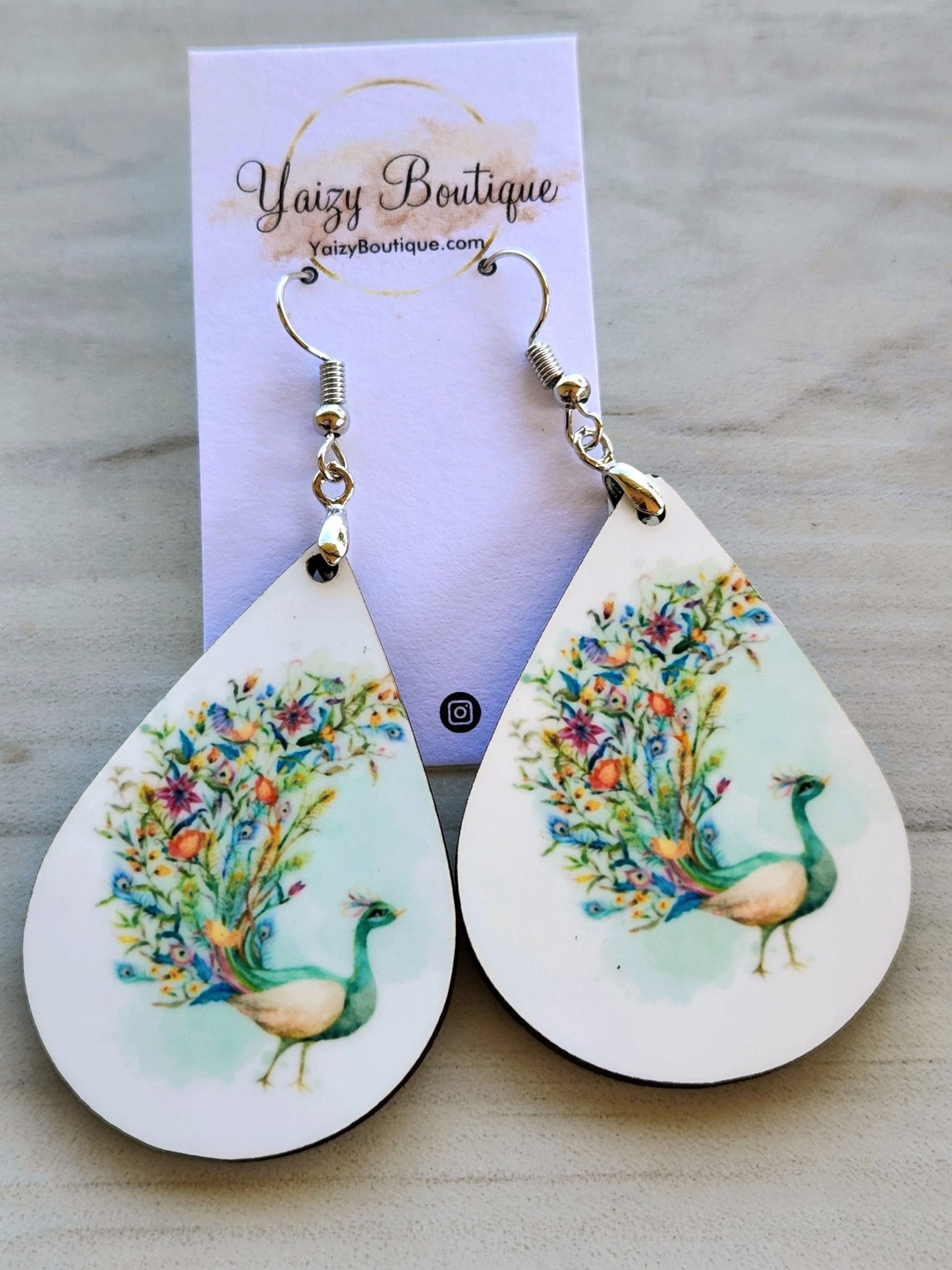 Peacock Handmade Earrings - Yaizy Boutique