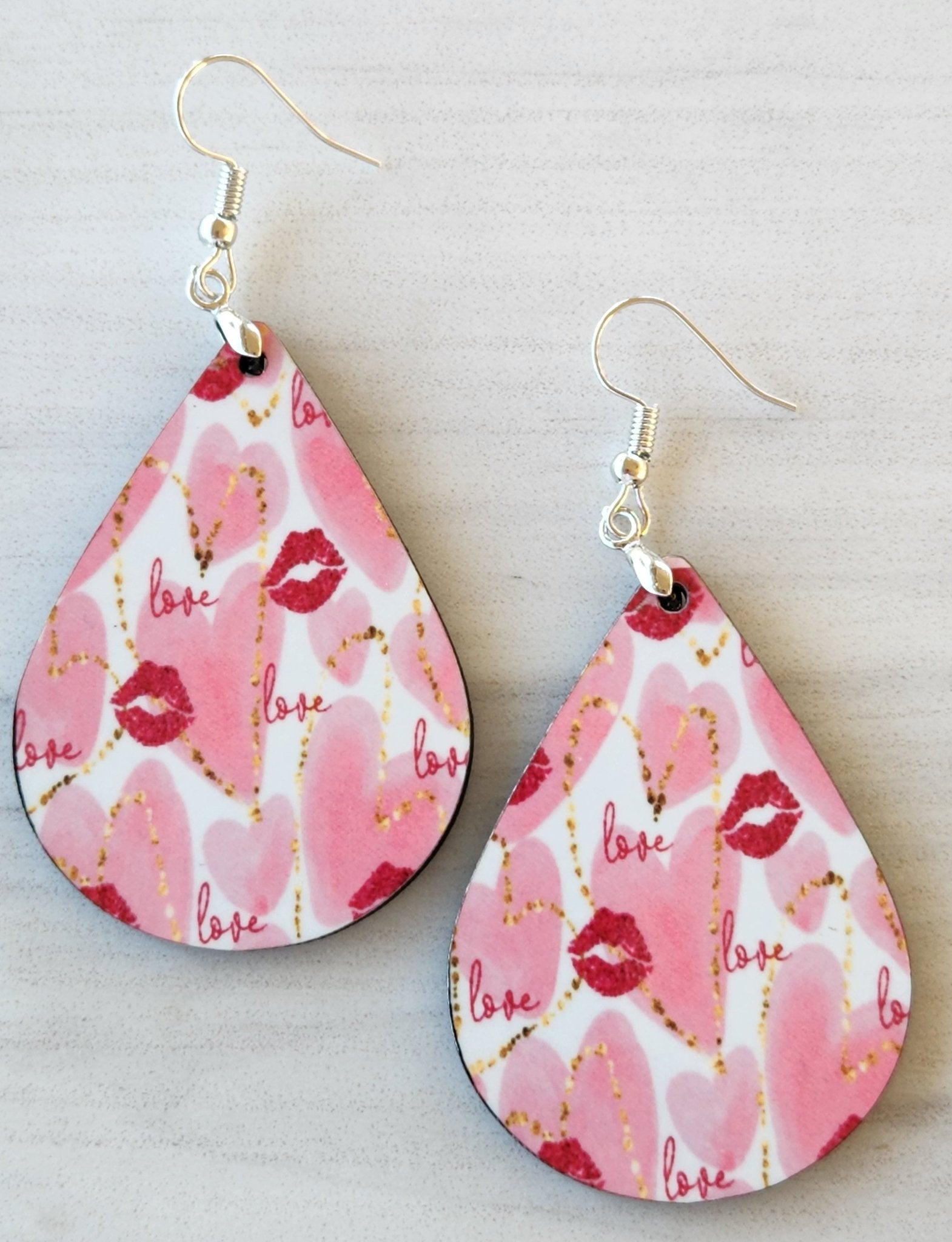 Pink Love and Kisses Sublimate Earrings - Yaizy Boutique