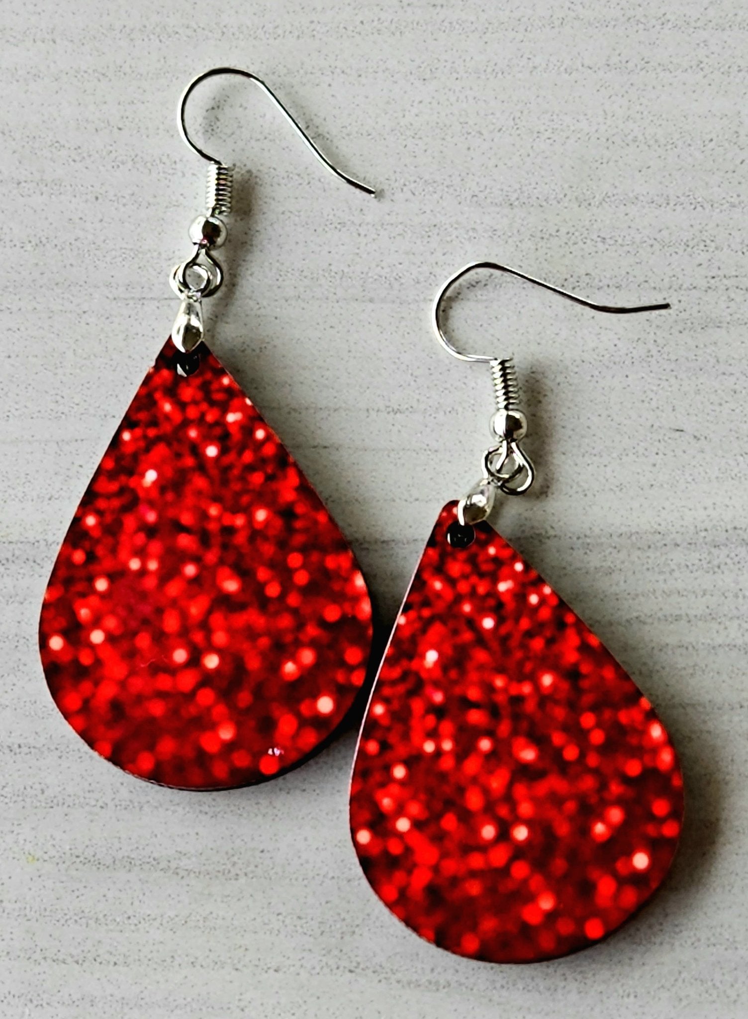 Red Glitter Sublimate Earrings - Yaizy Boutique