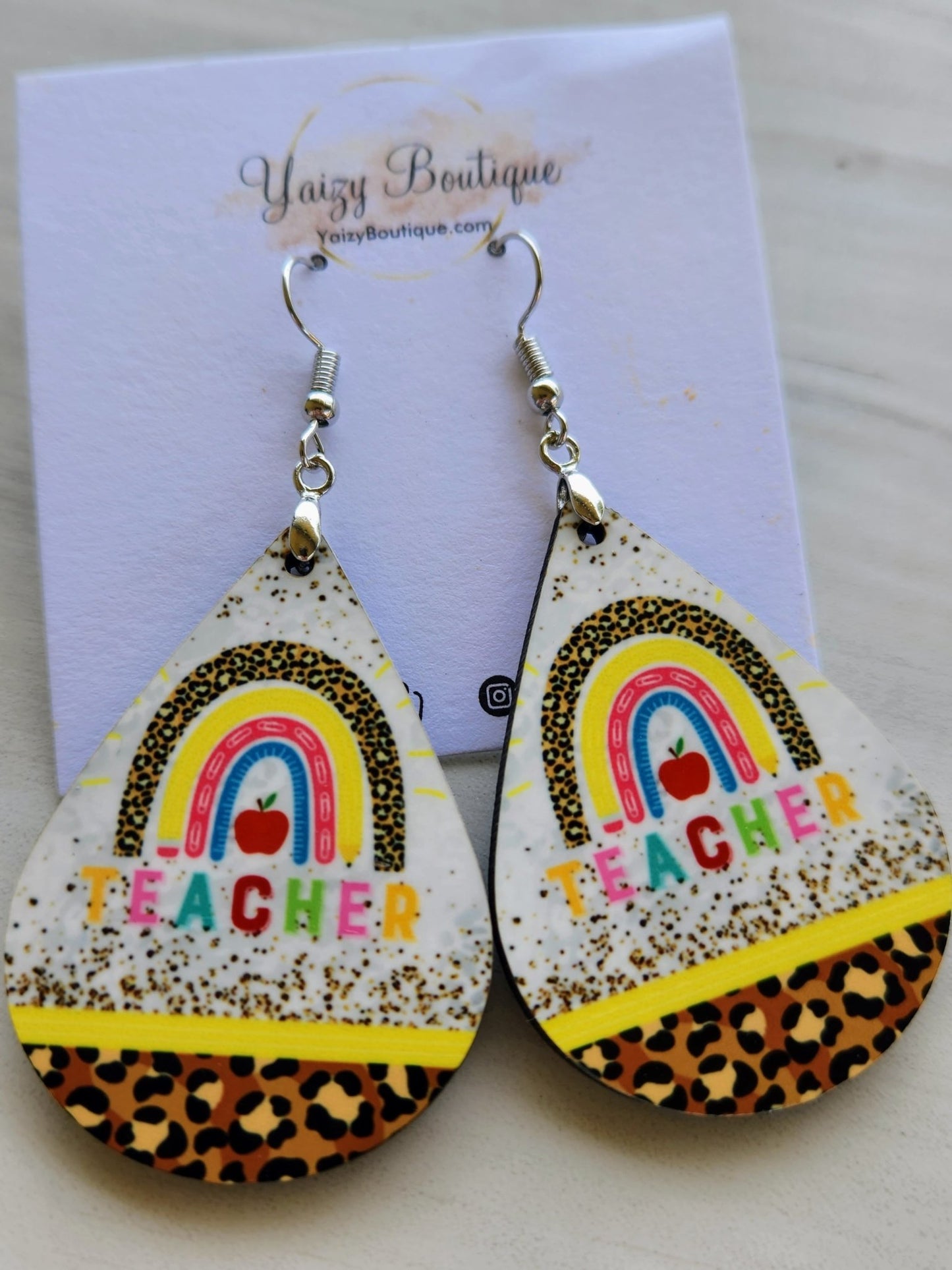 Teacher Rainbow Handmade Earrings - Yaizy Boutique