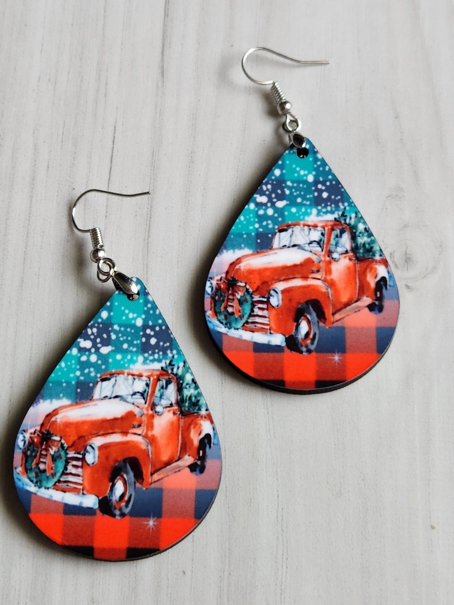 Truck Plaid Earrings - Yaizy Boutique